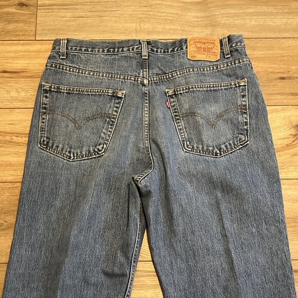 Men's Levis 550 Relaxed Fit Denim Jeans SZ 40x30 Blue Cotton VTG Red Tab - Picture 11 of 12